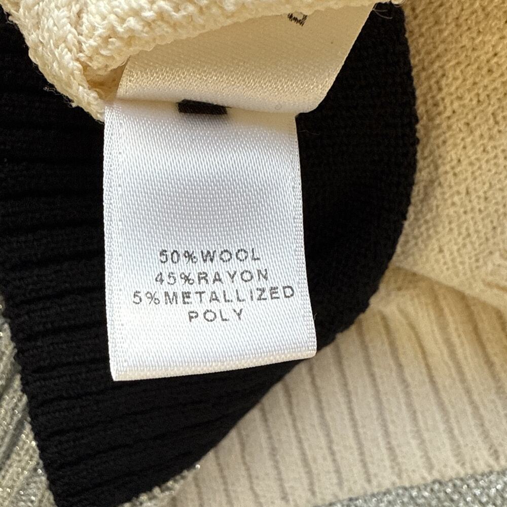 St John SoCa Womens Full Zip Colorblock Sweater Jacket Size M Wool 3/4 Sleeve - Picture 10 of 10